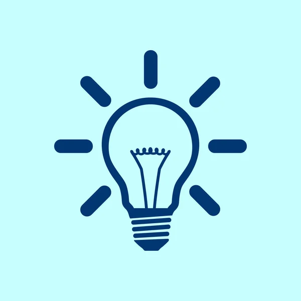 Light Lamp Sign Icon Idea Bulb Symbol Flat Design Style — Stock Vector