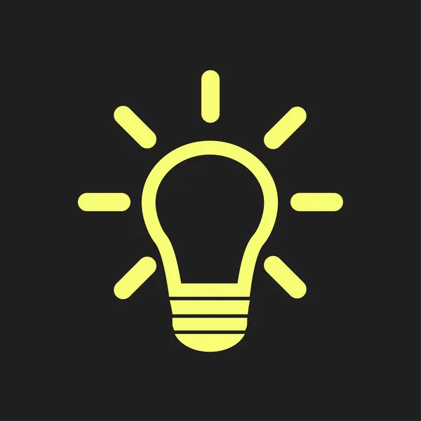 Lampe Lumineuse Signe Icône Symbole Idée Pensée Créative Idée Entreprise — Image vectorielle