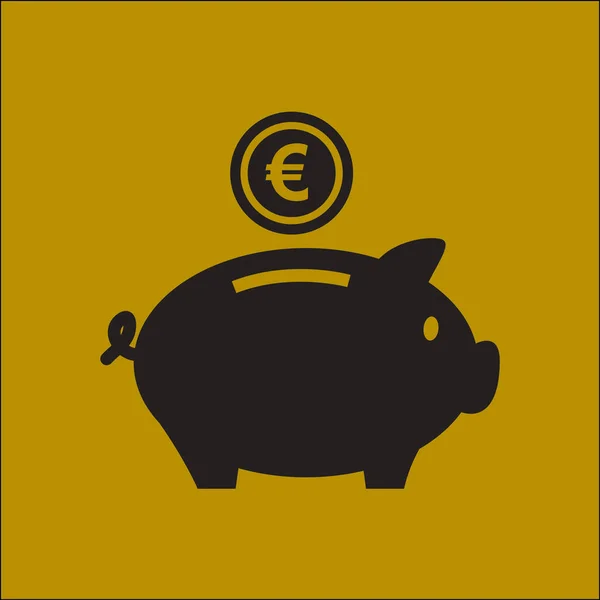 Piggy Bank Pictogram Pictograph Van Moneybox Platte Ontwerp — Stockvector