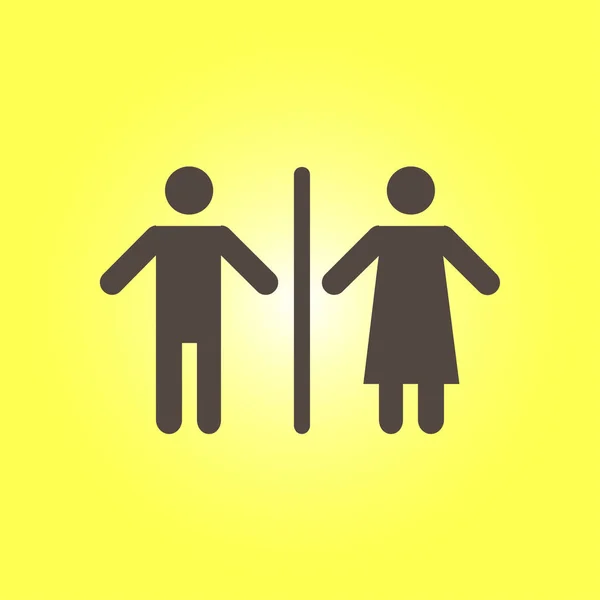 Icône Signe Toilettes Pour Hommes Femmes Conception Plate — Image vectorielle