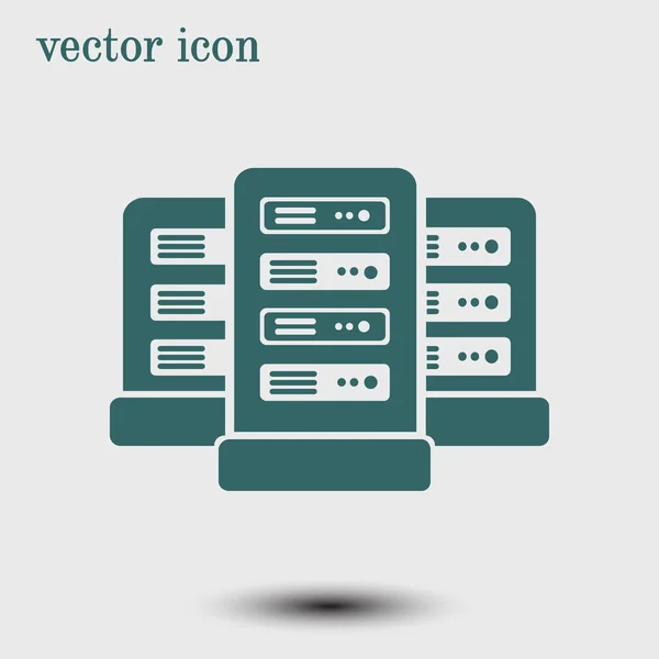 Netzwerkserver Rechenzentrumssymbol Flacher Designstil — Stockvektor