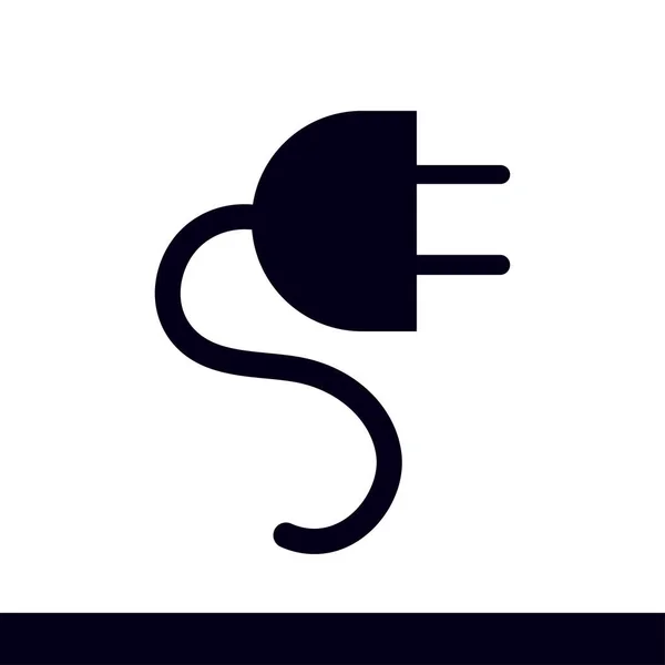 Vector Electrical Plug Symbol Web Flat Icon — Stock Vector
