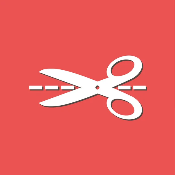 Иконка Ножницами Вырезанными Линиями Значок Места Резки — стоковый вектор