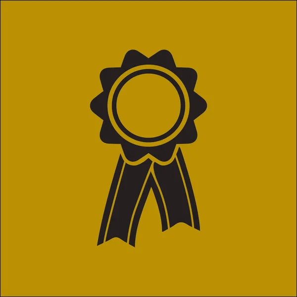 Badge Avec Icône Rubans Rosette Prix Avec Ruban Simbol — Image vectorielle