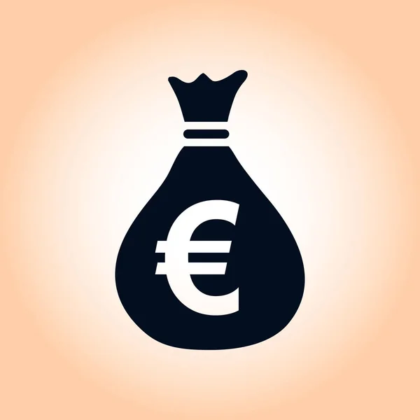 Valutasymbolen För Euro Euro Platt Designstil — Stock vektor
