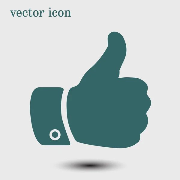 Como Icono Pon Dedo Alto Pulgar Encima Del Símbolo Estilo — Vector de stock