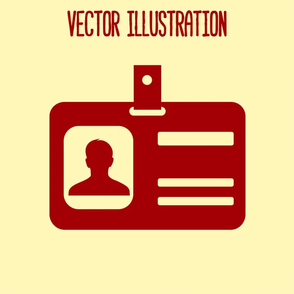 Icono Tarjeta Identificación Insignia Participante Conferencia Estilo Diseño Plano — Vector de stock