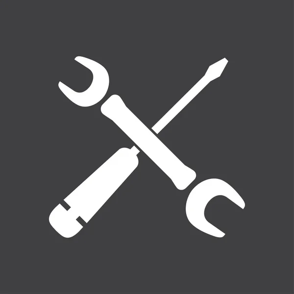 Reparatie Pictogram Service Symbool Extra Singn Platte Ontwerpstijl — Stockvector