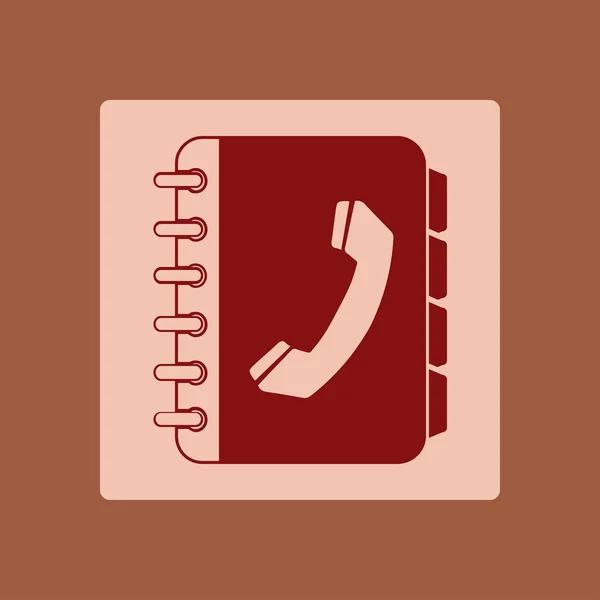 Phone Book Flat Icon Flat Design Style — Stock Vector