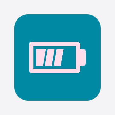 Pil şarj simge vektör. Düz tasarım stili.