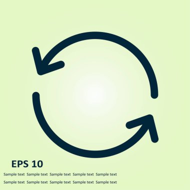 Dairesel ok işareti simge vektör. Düz tasarım stili.