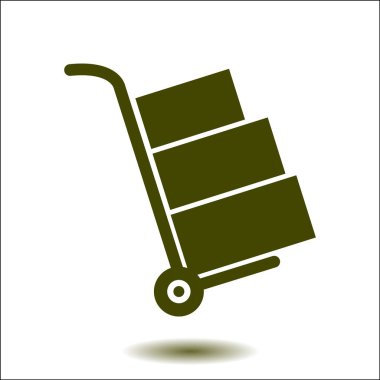 Kutuları simge kamyonla. El kamyon işareti simgesi.