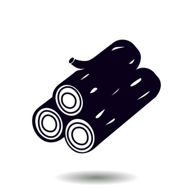 Ahşap simgesi. Tüm oduncu. Yenilenebilir kaynak simgesi.