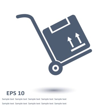 Kutuları simge kamyonla. El kamyon işareti simgesi.