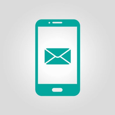 Akıllı telefon e-posta veya sms simgesi. Mobil posta işareti simgesi.