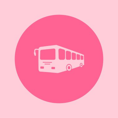 Otobüs işareti simgesi. Toplu taşıma sembolü. Düz tasarım stili.