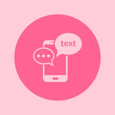Mobil sohbet simgesi. Cep telefonu Web sohbet ve iletişim temsil eden.