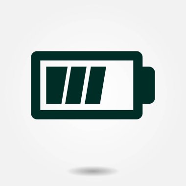 Pil şarj simge vektör. Düz tasarım stili.