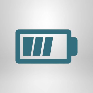 Pil şarj simgesi vektörü. Düz tasarım tarzı. Vektör renk illüstrasyon