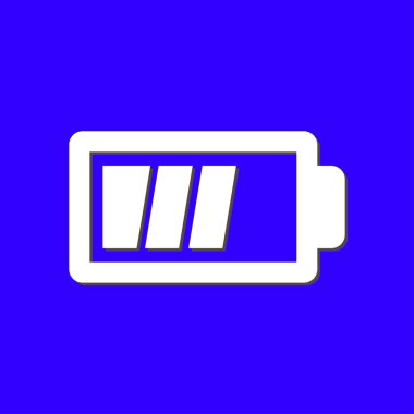 Pil şarj simge vektör. Düz tasarım stili.