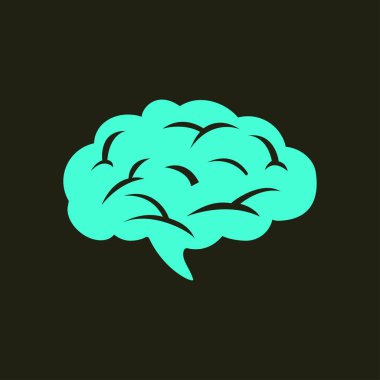 Beyin simgesi. İnsan akıllı akıllı zihin. Nöroloji sembolü.