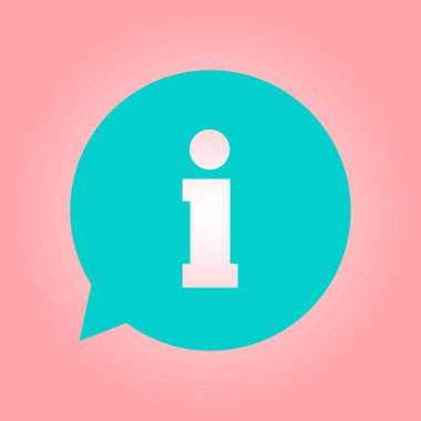 Bilgi: konuşma balonu sembolü. Düz tasarım stili