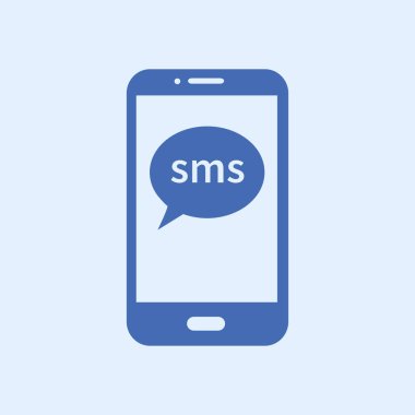 Akıllı telefon e-posta veya sms simgesi. Mobil posta işareti simgesi.