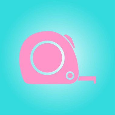  Mezura simgesi. Rulet inşaat sembolü. Boyutları ve ölçüleri. Bir kesim kartı oluşturma.