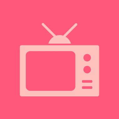 TV simgesi. Düz tasarım stili. Simge kitle iletişim araçları.  