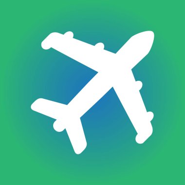 Uçak simgesi. Seyahat sembolü. Alt yazıyı uçaktan uçak.