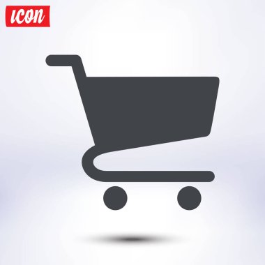 Grafik alışveriş düz simgesi. Bir ürünü Sepete Ekle.