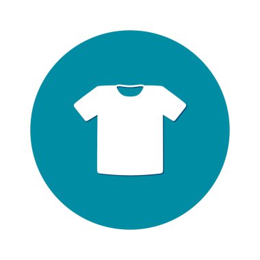 T-shirt işareti simgesi. Giysi sembolü. Düz tasarım stili.