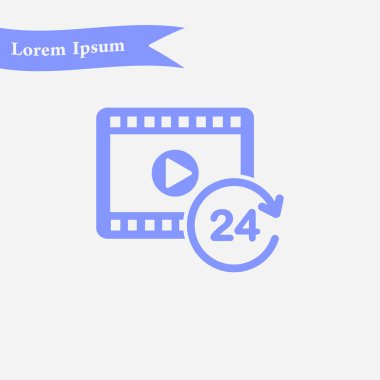 Streaming video sembolü. Film galası. Canlı video takvimi.