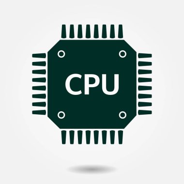 Devre kartı simgesi. Teknoloji düzeni kare simgesi. Düz tasarım stili.