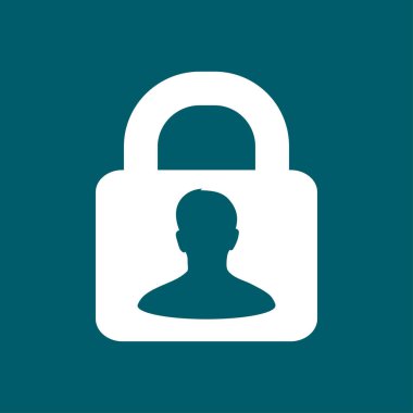 Kullanıcı oturum açma kimlik doğrulama simgesi. Düz tasarım stili.