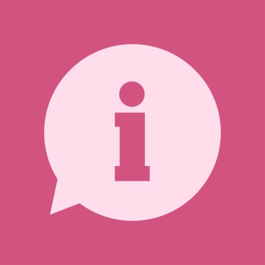 Bilgi: konuşma balonu sembolü. Düz tasarım stili