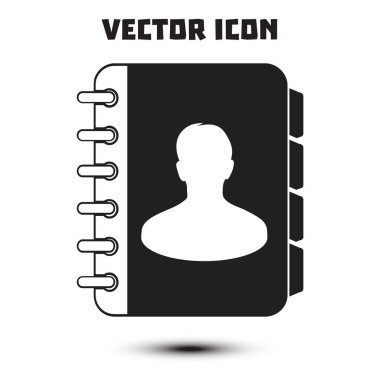 Adres defteri simge vektör. Düz tasarım stili. 