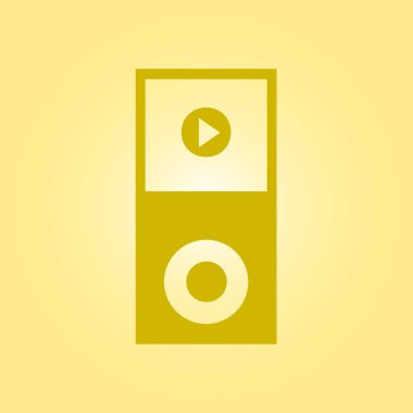 Taşınabilir kitle iletişim araçları oyuncu simgesi. Düz tasarım stili. 