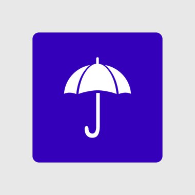 Şemsiye simgesi. Yağmur koruma sembolü. Düz tasarım biçimi. 