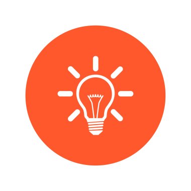 Işık lamba işareti simgesi. Fikir ampul simgesi. Düz tasarım stili.