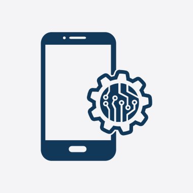 Teknolojik aygıt elektronik devre. Teknoloji düzeni kare simgesi. 