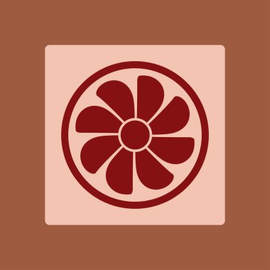 Egzoz fan simge. Vantilatör sembolü. Düz tasarım stili.