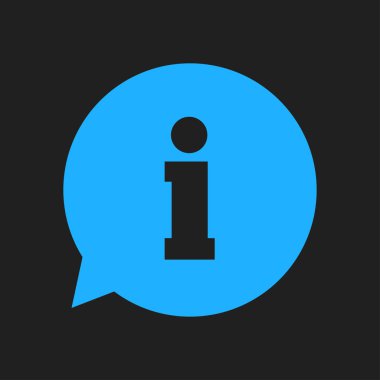 Bilgi: konuşma balonu sembolü. Düz tasarım stili