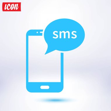 Akıllı telefon e-posta veya sms simgesi. Mobil posta işareti simgesi.