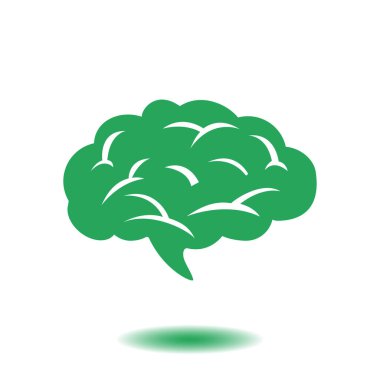 Beyin simgesi. İnsan akıllı akıllı zihin. Nöroloji sembolü.