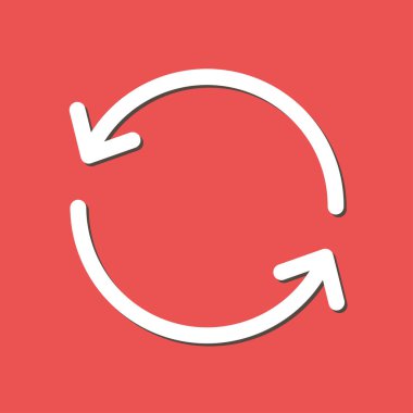 Dairesel ok işareti simge vektör. Düz tasarım stili.