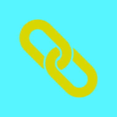 Bağlantı tek simge. Zincir bağlantı simgesi. Kaynağına bağlantı simgesi.