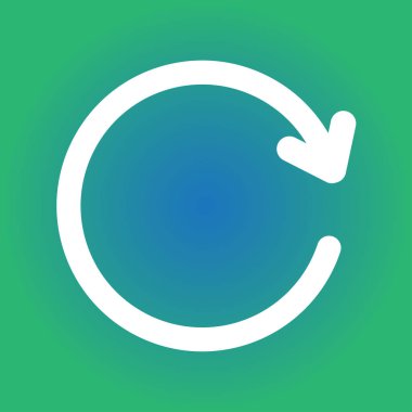 Dairesel ok işareti simge vektör. Sağa taşır oku.