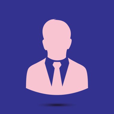 Kullanıcı simgesi bir iş takım elbiseli adam. Düz tasarım stili.