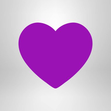 Sevgililer günü, düz kalp simgesi, vektör çizim 